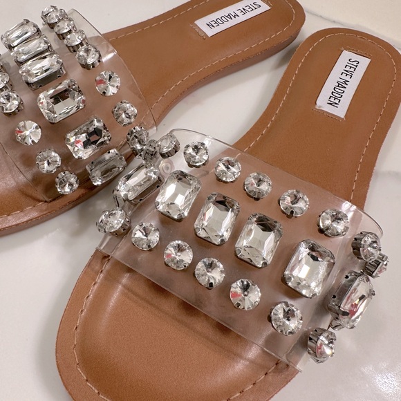 Steve Madden Rhinestone Slip On Sandals Women’s Size 9 - Picture 6 of 6